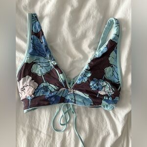 Maaji Blue Floral Four Way Reversible Bikini Top